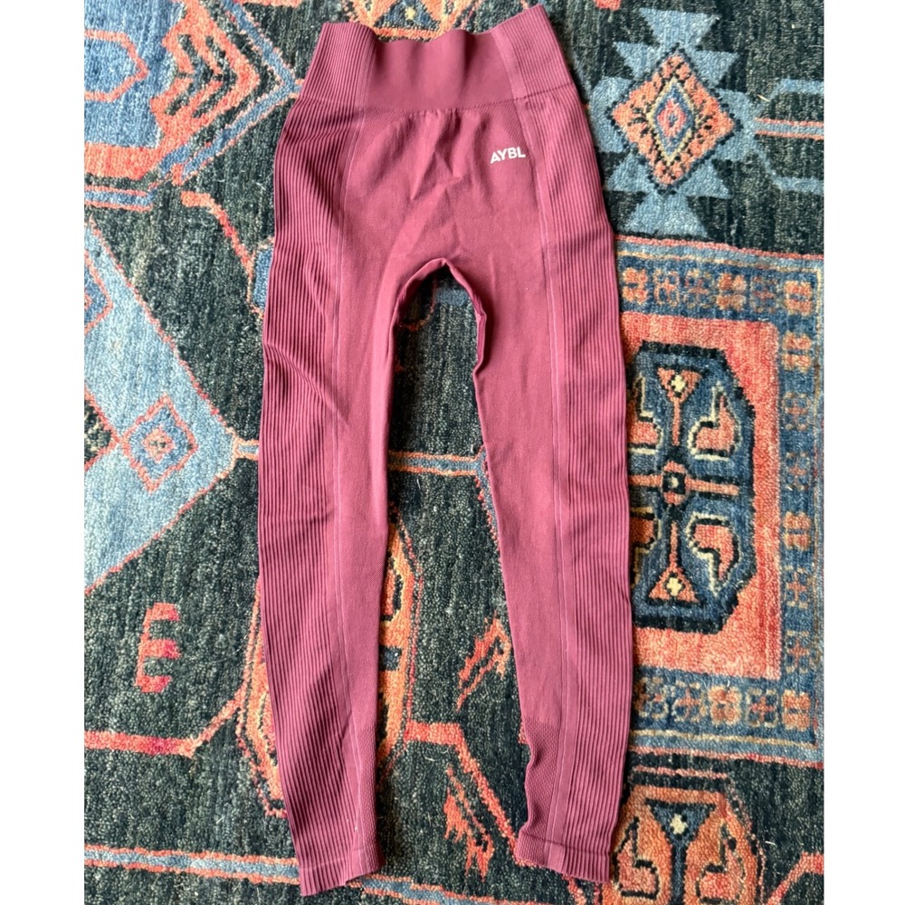AYBL Balance V2 Seamless Leggings Maroon High Waisted Women Small